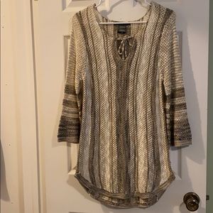 Multi colored loose-knit sweater (see through)
